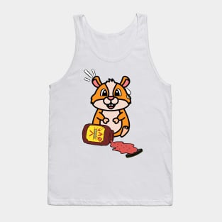 Funny hamster Spills BBQ Sauce Tank Top